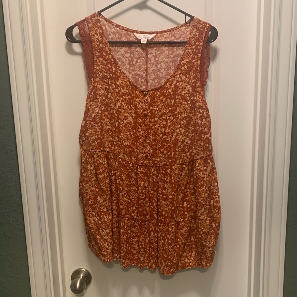 Orange Floral Tank